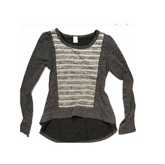 PAPER CRANE | GRAY & GOLD FLEECE PULLOVER - Picture 1 of 6